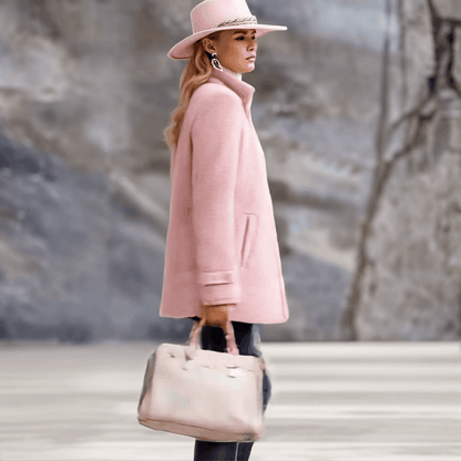 Chaqueta polar rosa vintage con cremallera