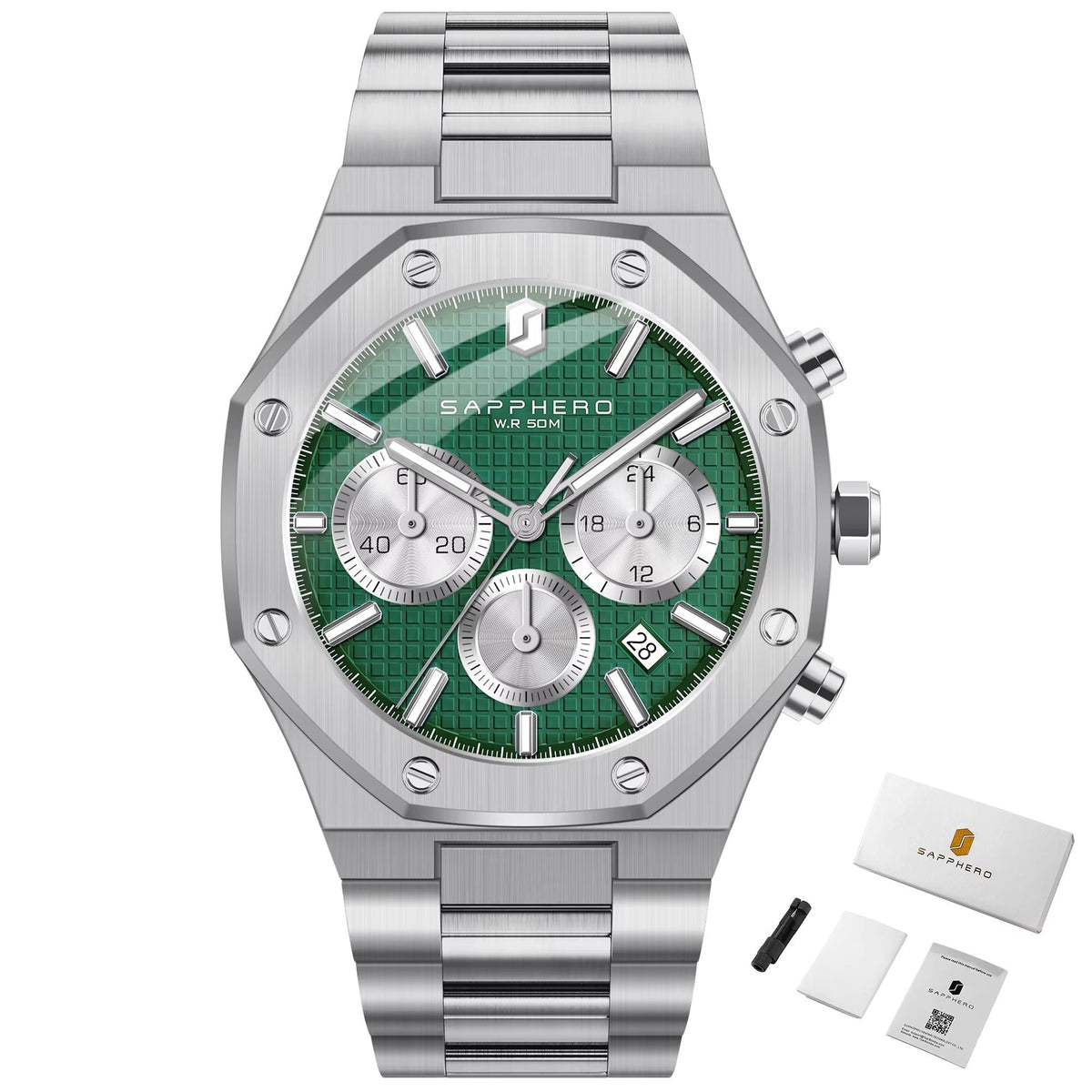 Reloj deportivo cronógrafo automático premium (42 mm, cristal de zafiro)