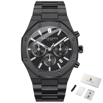 Reloj deportivo cronógrafo automático premium (42 mm, cristal de zafiro)