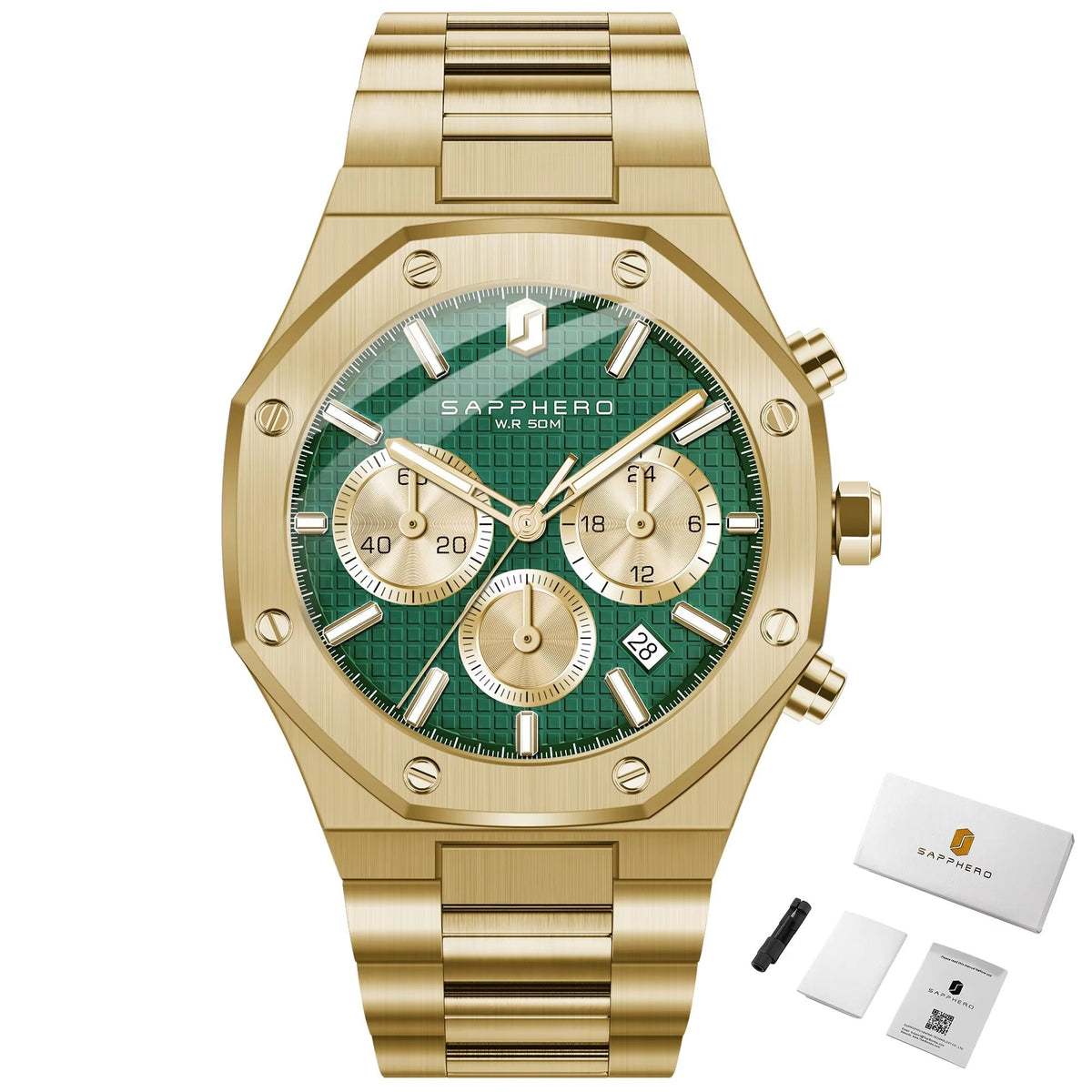 Reloj deportivo cronógrafo automático premium (42 mm, cristal de zafiro)