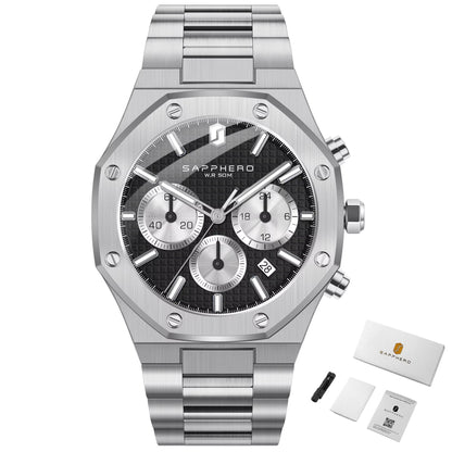 Reloj deportivo cronógrafo automático premium (42 mm, cristal de zafiro)