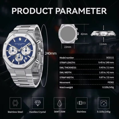 Reloj cronógrafo deportivo automático: diseñado para un estilo cotidiano audaz