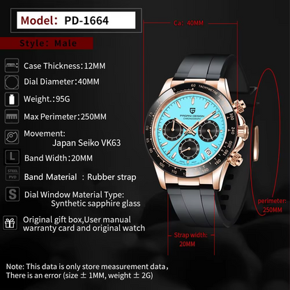 Reloj automático estilo DAYTONA con calibre NH35 (40 mm, cristal de zafiro)