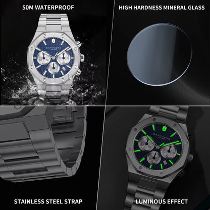 Reloj cronógrafo deportivo automático: diseñado para un estilo cotidiano audaz