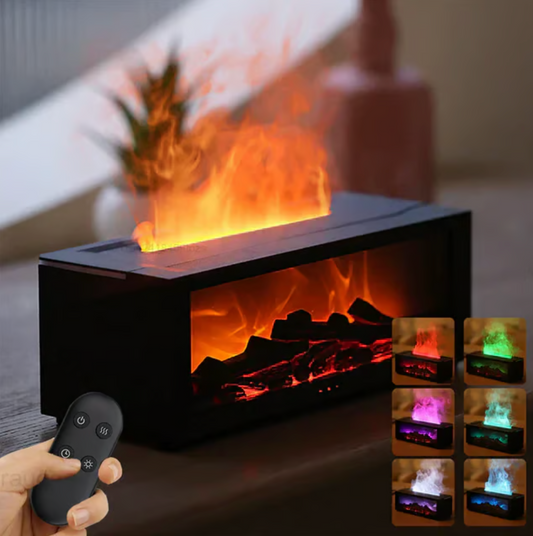 Humidificador difusor de llama con efecto chimenea y control remoto