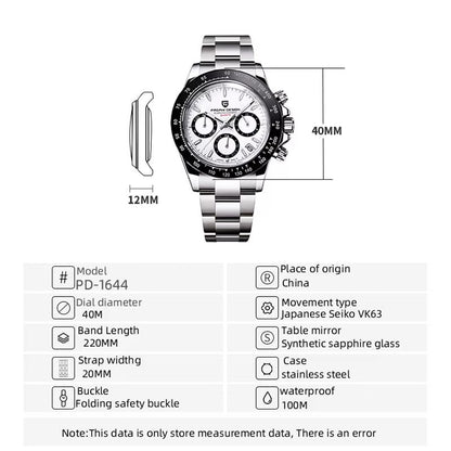 Reloj automático estilo DAYTONA con calibre NH35 (40 mm, cristal de zafiro)