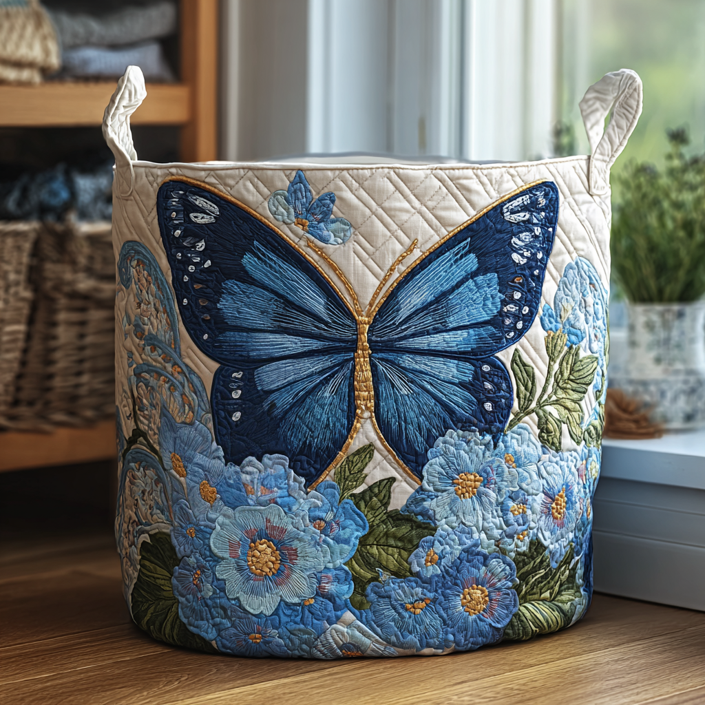 Alma | Cesto de Ropa Acolchado Mariposas Serenas