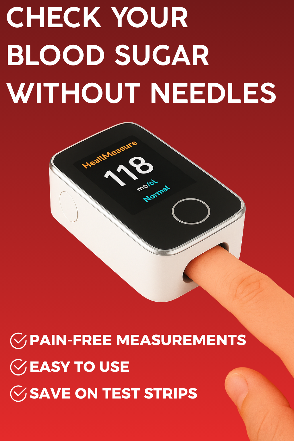 NUEVO Monitor de glucosa en sangre no invasivo 2.0 DE LUXE