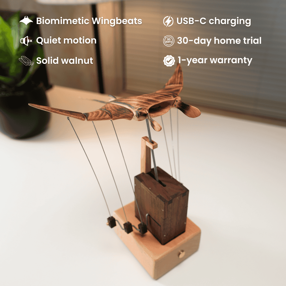 MarinerPoet™ Handcrafted Wooden Manta Ray Automaton