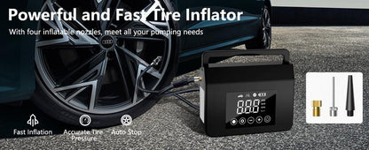 FYNNN - RoadRescue 4000A — Arrancador de batería para coche + inflador de neumáticos de 150 PSI (12 V, 15 000 mAh, LED, batería externa)