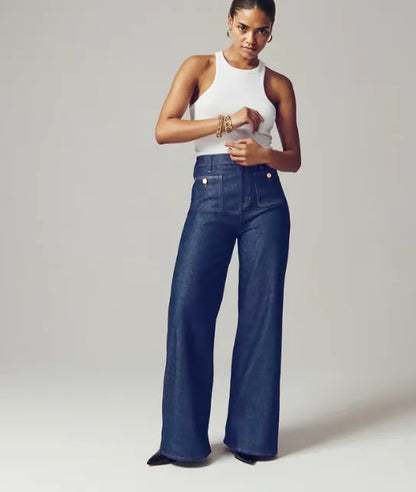 Taylor - Jeans de tiro alto con corte acampanado