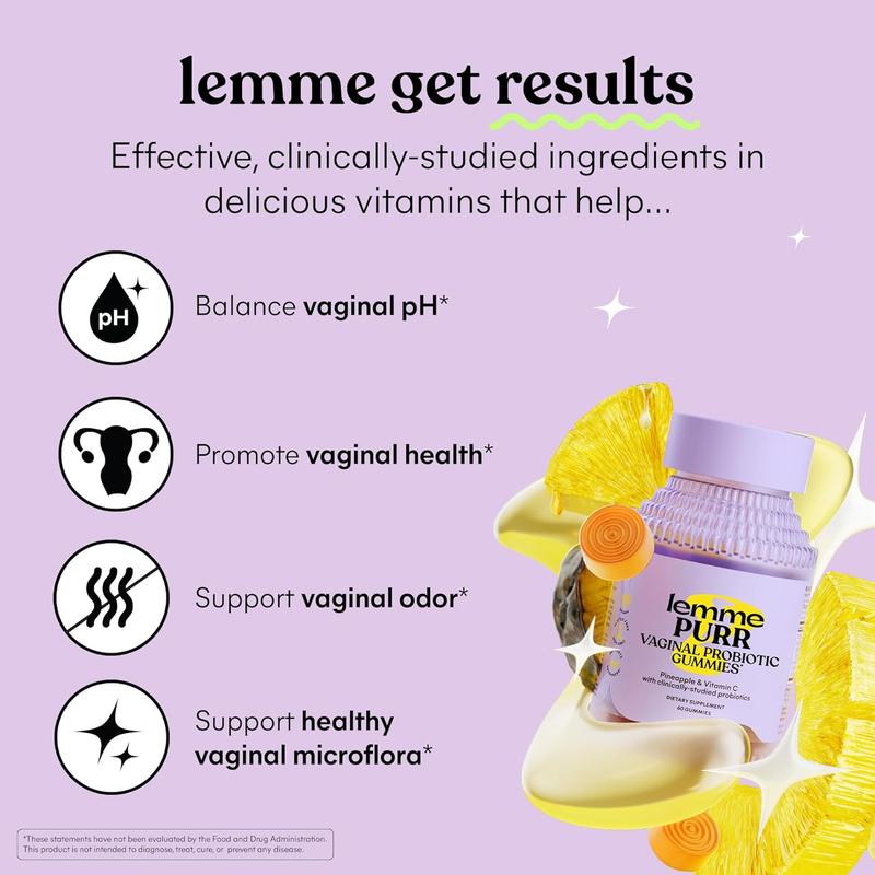 The Bedroom Bundle - Lemme Purr & Play Bundle - Gomitas de probióticos para el placer y la salud vaginal para mujer (60 unidades cada una)