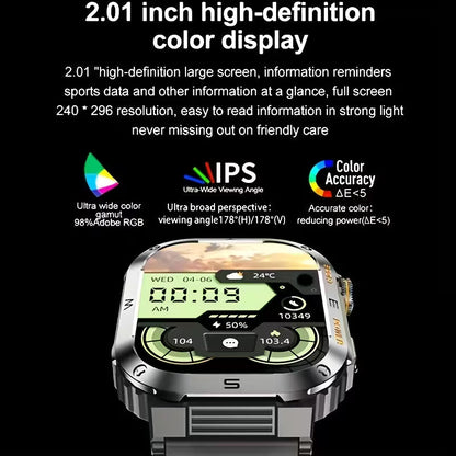 Reloj inteligente resistente TitanTrek: llamadas inalámbricas, fitness al aire libre.