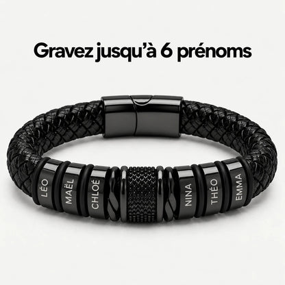 Bracelet homme gravé avec prénoms
