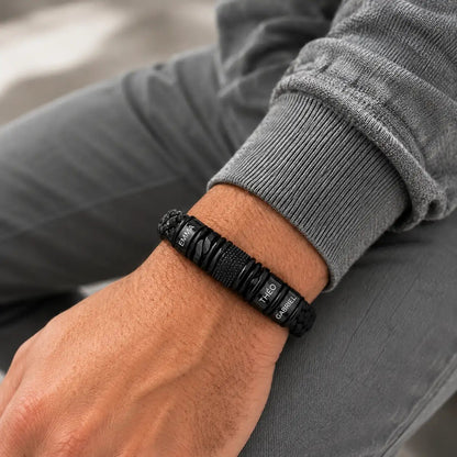 Bracelet homme gravé avec prénoms