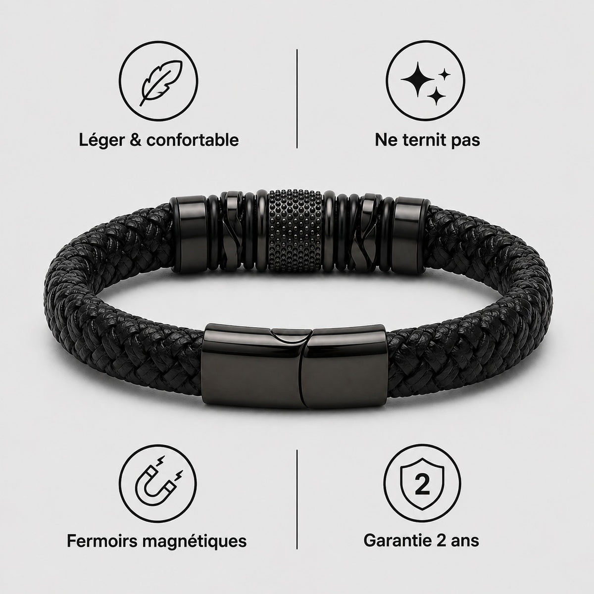 Bracelet homme gravé avec prénoms