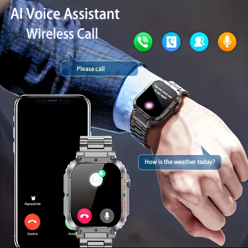 Reloj inteligente resistente TitanTrek: llamadas inalámbricas, fitness al aire libre.
