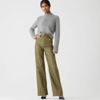 Taylor - Jeans de tiro alto con corte acampanado