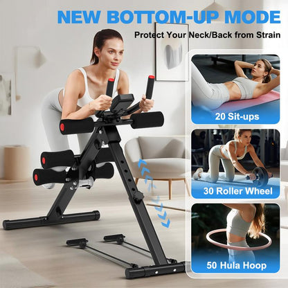 Máquina de entrenamiento abdominal ajustable y plegable Relife Sports con monitor LCD