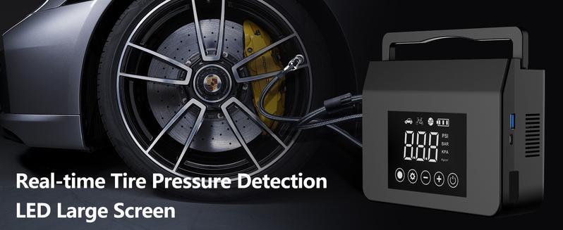 FYNNN - RoadRescue 4000A — Arrancador de batería para coche + inflador de neumáticos de 150 PSI (12 V, 15 000 mAh, LED, batería externa)
