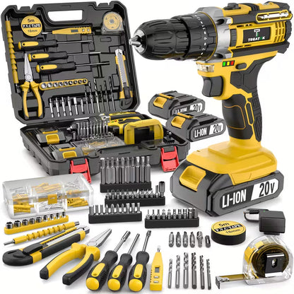 🔧 PowerForge 20V — Taladro inalámbrico y juego de herramientas de 148 piezas