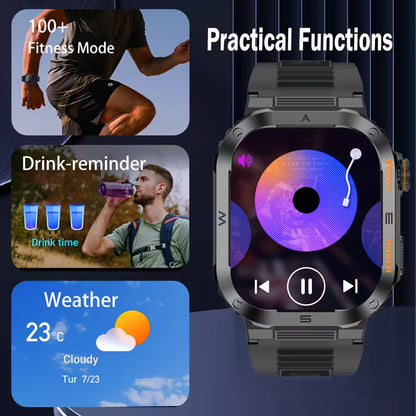 Reloj inteligente resistente TitanTrek: llamadas inalámbricas, fitness al aire libre.