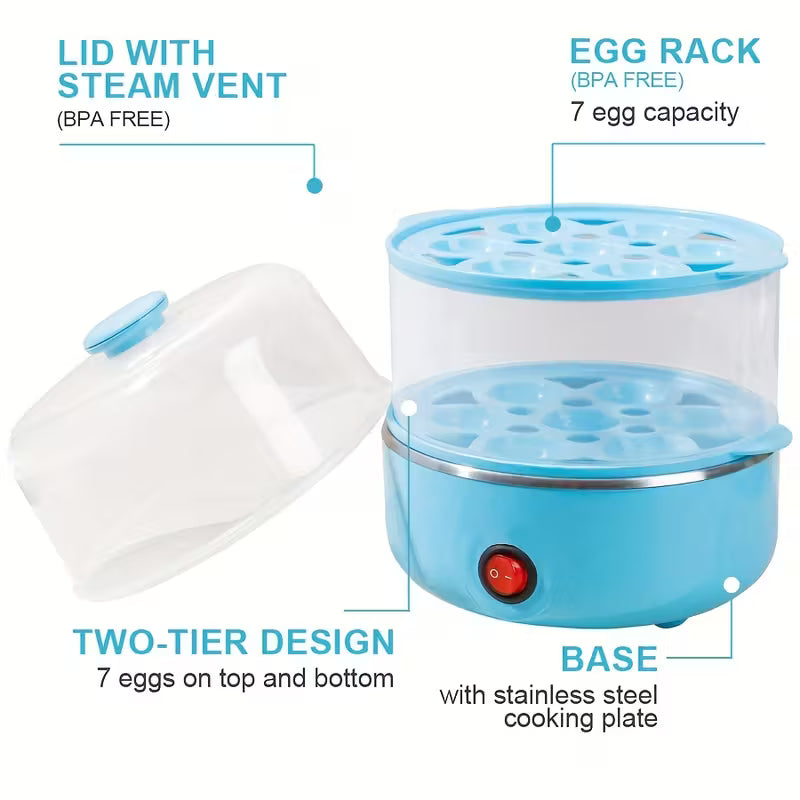 Vaporera eléctrica para 14 huevos EggMaster: huevos duros y pasados por agua fáciles de pelar