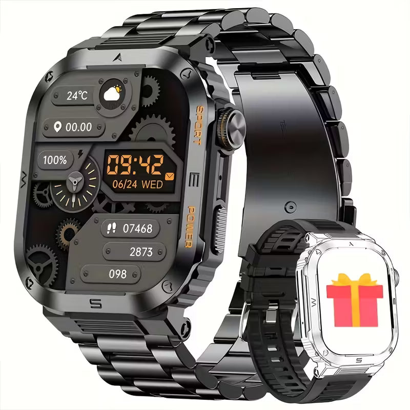 Reloj inteligente resistente TitanTrek: llamadas inalámbricas, fitness al aire libre.