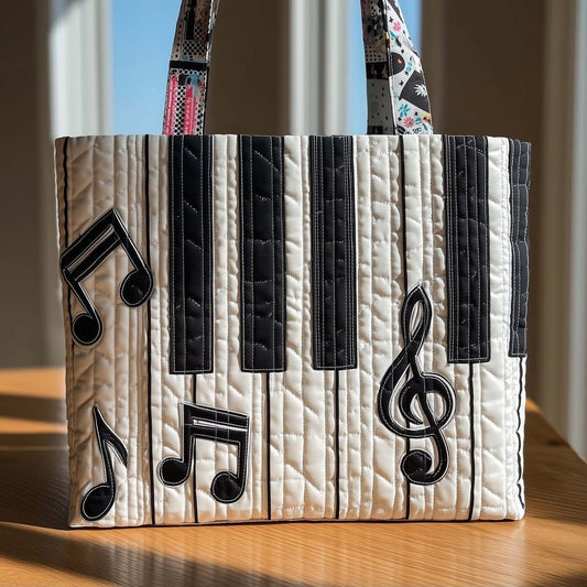 Dorcas | Bolso Tote Acolchado Piano y Notas Musicales