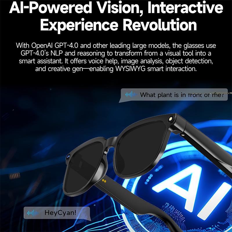 Gafas con cámara de IA inteligente y lentes fotocromáticas de 8 MP