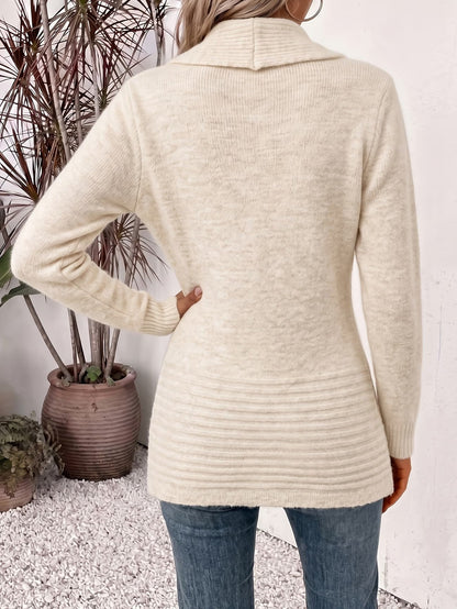 Valentina | Chaqueta de Punto Canalé con Botones Laterales