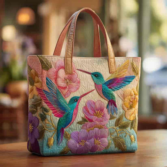 Ermintrude | Bolso Tote Acolchado Jardín de Colibríes