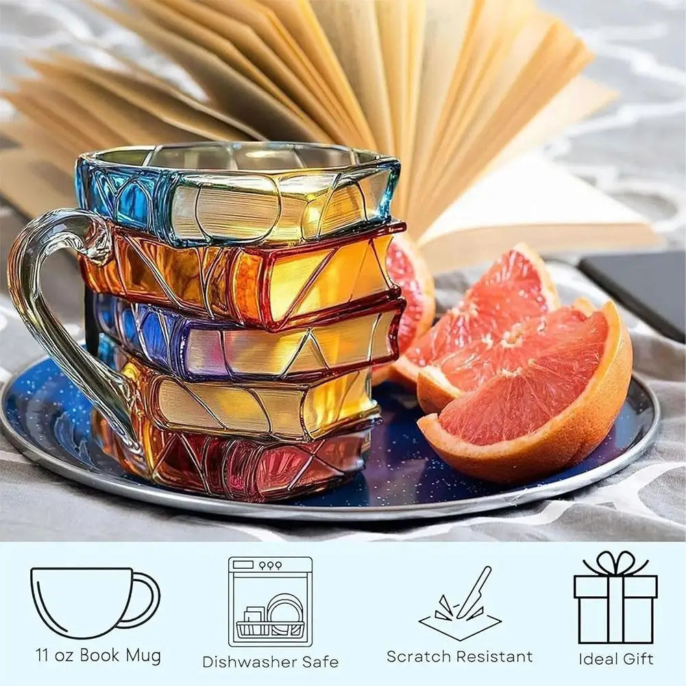 Taza de café de vidrio Bookstack