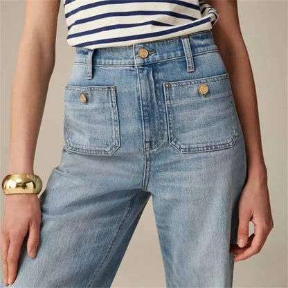 Taylor - Jeans de tiro alto con corte acampanado