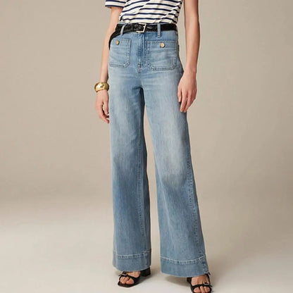 Taylor - Jeans de tiro alto con corte acampanado