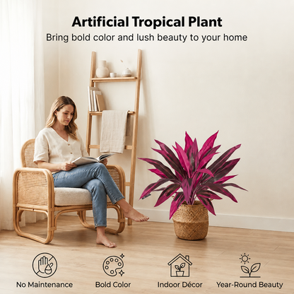 Set de plantas de patio con colores tropicales
