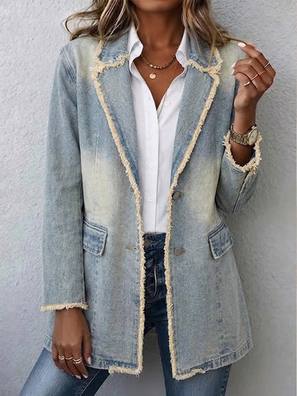 Beatriz | Blazer Vintage con Bordes Deshilachados