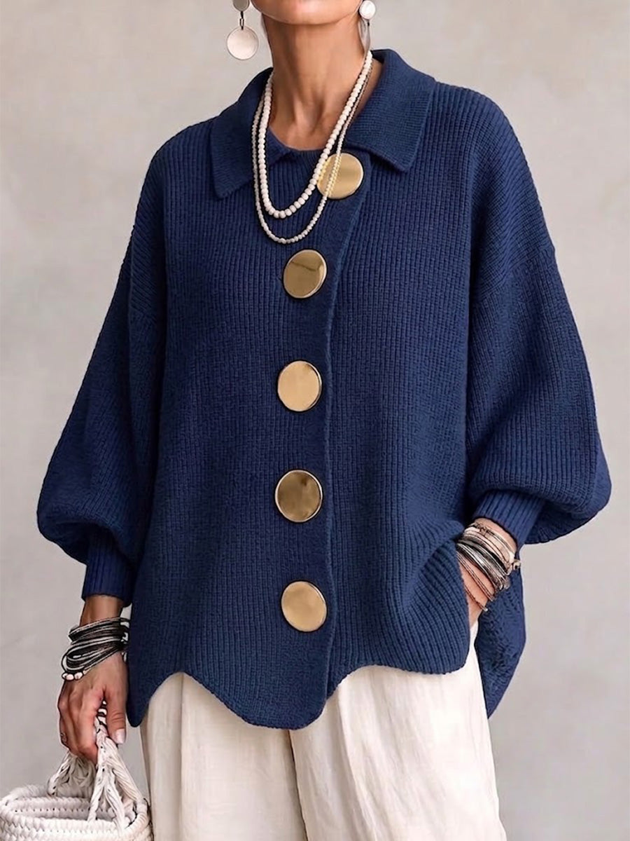 Victoria | Cárdigan oversize con grandes botones dorados