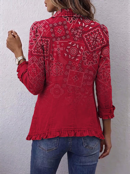 Clotilda | Chaqueta de Cachemira Degradada con Volantes
