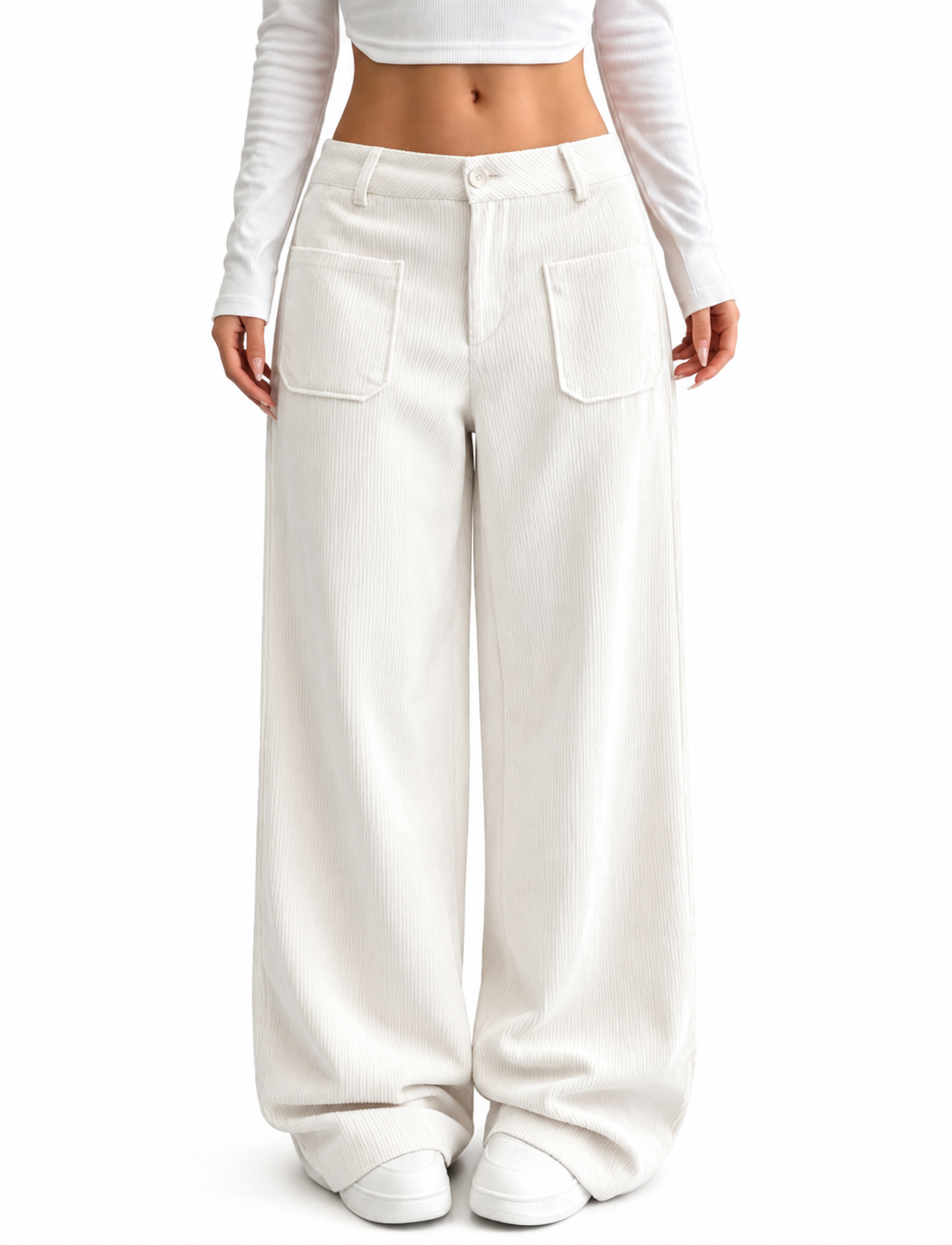 Lucía | Pantalón de pana de pierna ancha y tiro alto