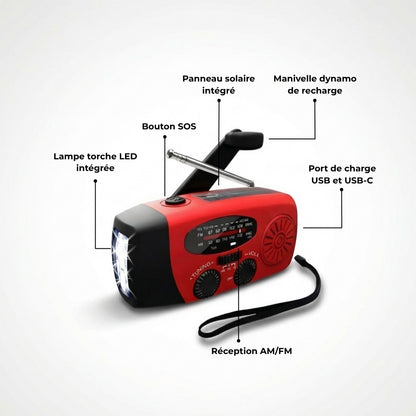 Radio d'urgence 5-en-1