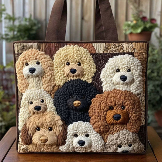 Zenobia | Bolso Tote Acolchado Cachorros Doodle
